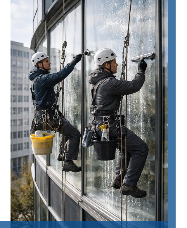 Мойка панорамных окон в Ялте от 358 р. заказать у ВЫСОТНИК-Ялт