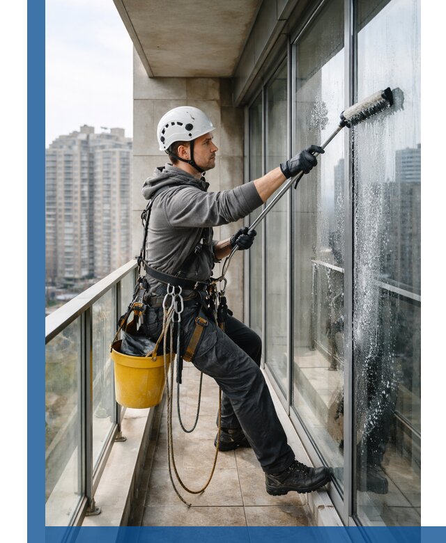 Профессиональная мойка балконного остекления в Ялте