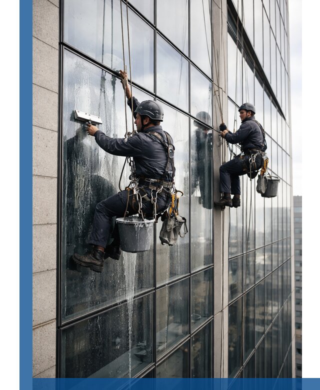 Профессиональная мойка стеклянных фасадов зданий в Ялте