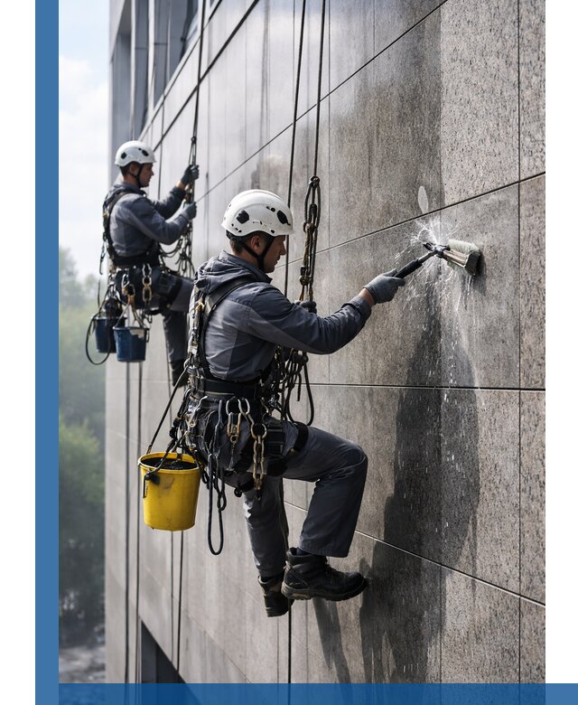 Профессиональная мойка фасада из керамогранита в Ялте