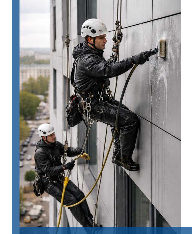 Профессиональная мойка фасада из композита в Ялте