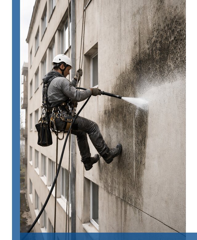 Профессиональная очистка фасадов от плесени в Ялте