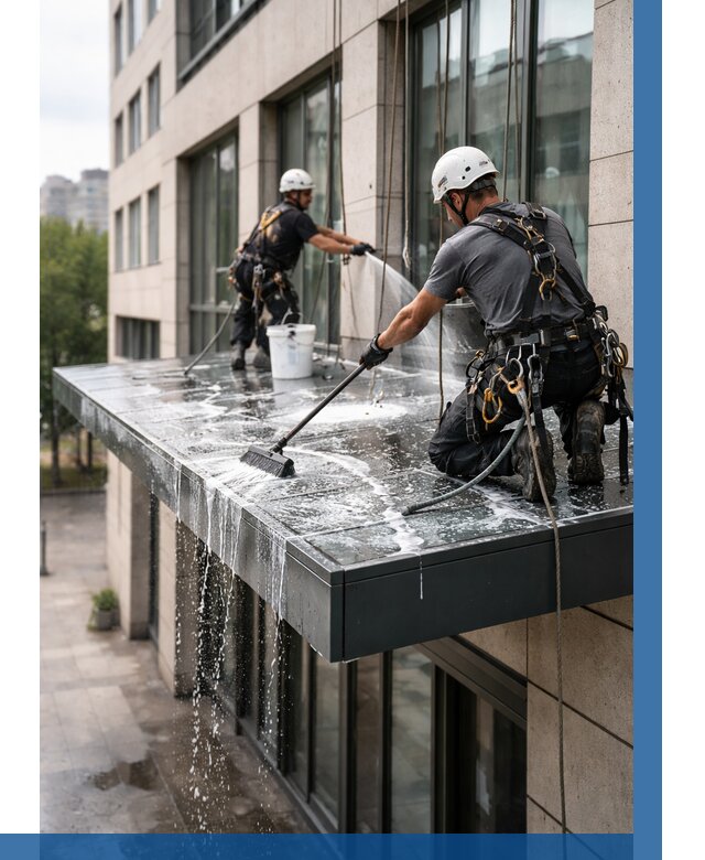 Мойка козырьков и навесов в Ялте от 3576 р. | ВЫСОТНИК-Ялт