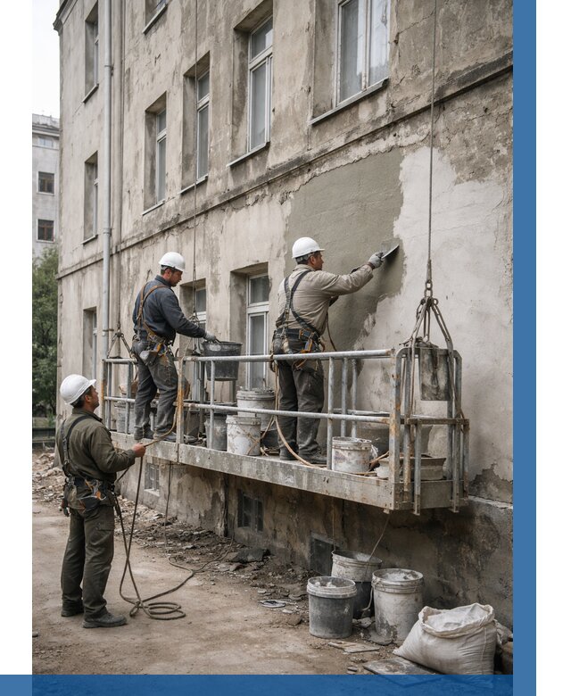 Капитальный ремонт фасада в Ялте от 4291 р. | ВЫСОТНИК-Ялт