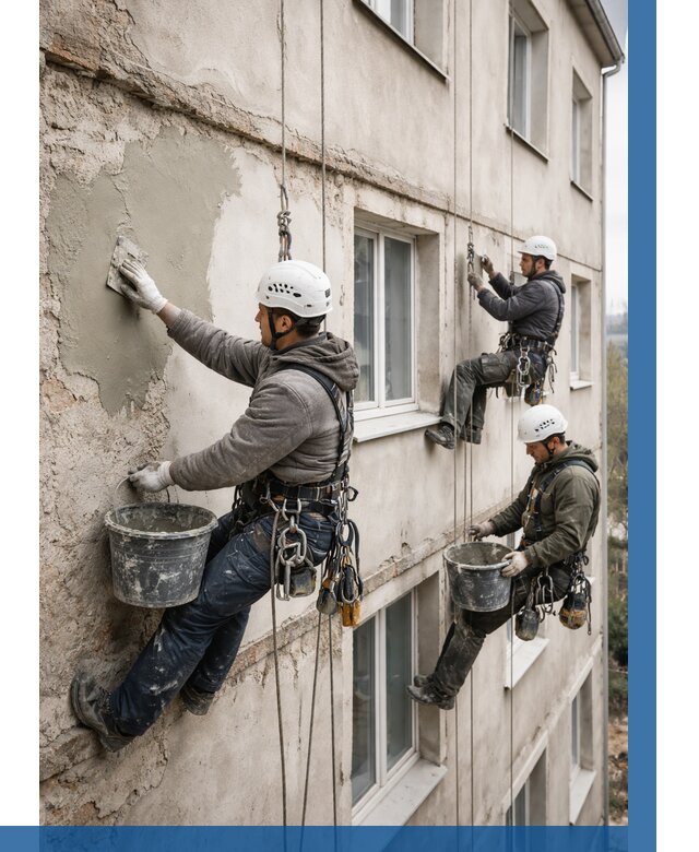 Ремонт штукатурного фасада в Ялте от 766 р. под ключ | ВЫСОТНИК-Ялт