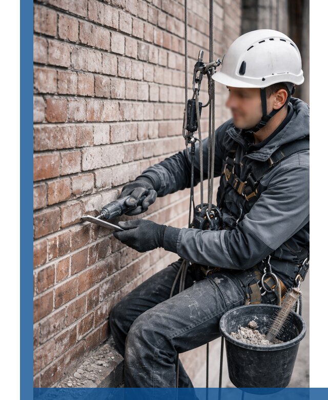 Расшивка кирпичных швов фасадов и стен, ремонт в Ялте