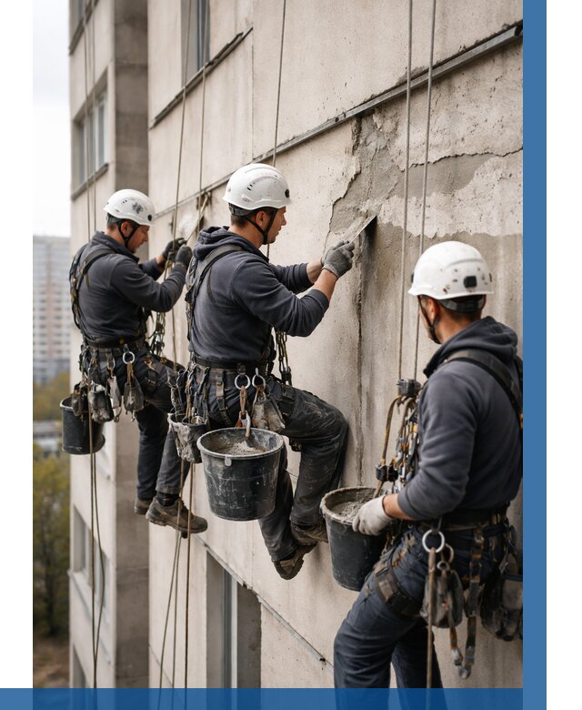 Ремонт бетонных элементов фасада в Ялте от 2554 р. | ВЫСОТНИК-Ялт