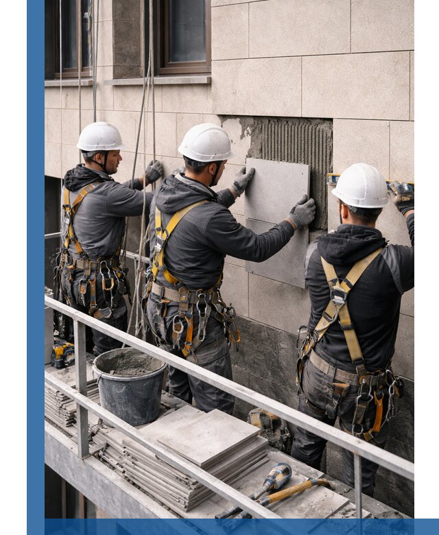 Ремонт облицовки фасада плиткой в Ялте с гарантией