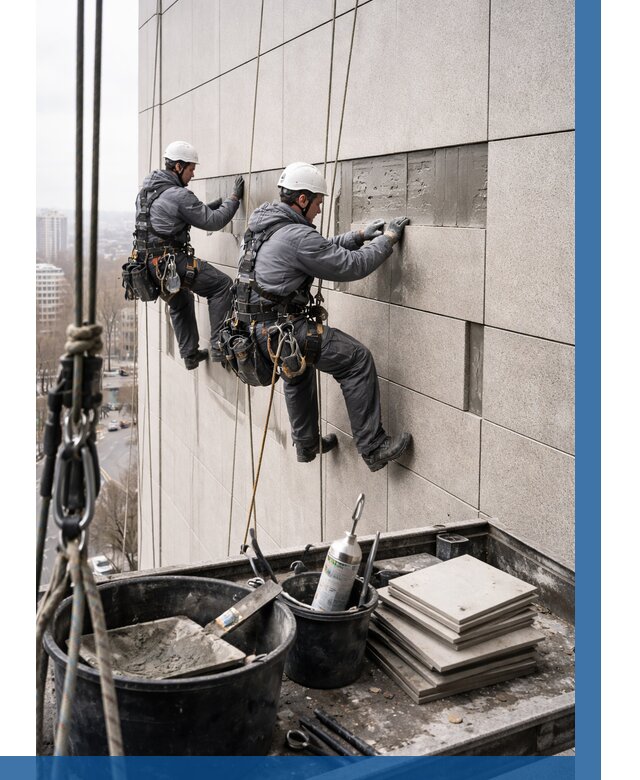 Ремонт фасада из керамогранита в Ялте от 2554 р. | ВЫСОТНИК-Ялт