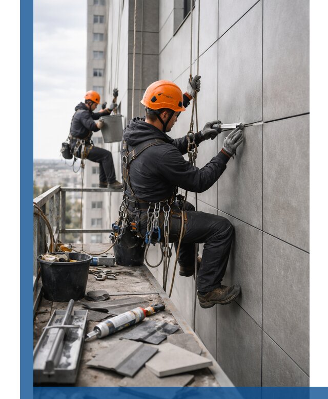 Профессиональный ремонт фасада из керамогранита в Ялте