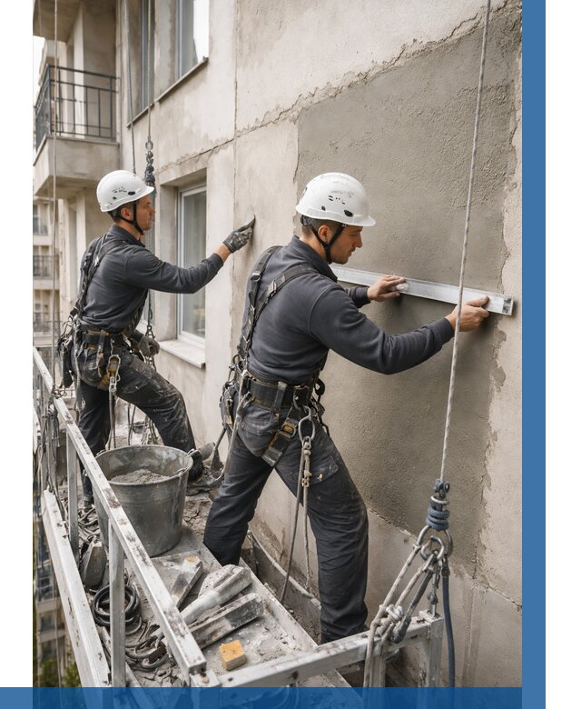 Штукатурка фасада на высоте в Ялте от 919 р. | ВЫСОТНИК-Ялт