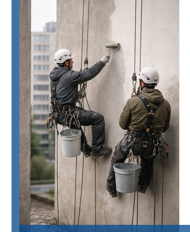 Покраска фасадов высотными альпинистами в Ялте с гарантией