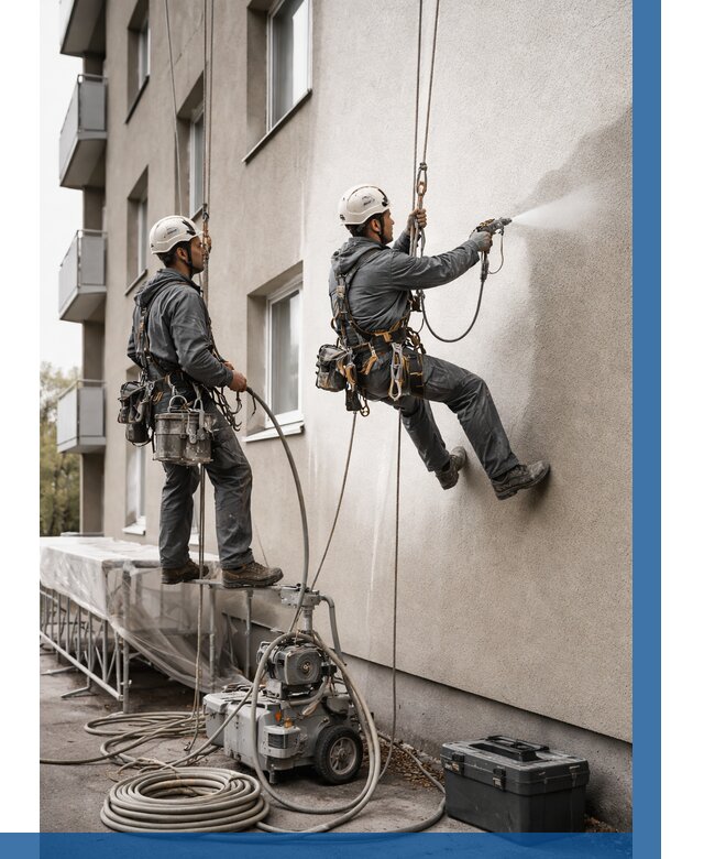 Безвоздушная покраска фасада в Ялте от 225 р/м² | ВЫСОТНИК-Ялт