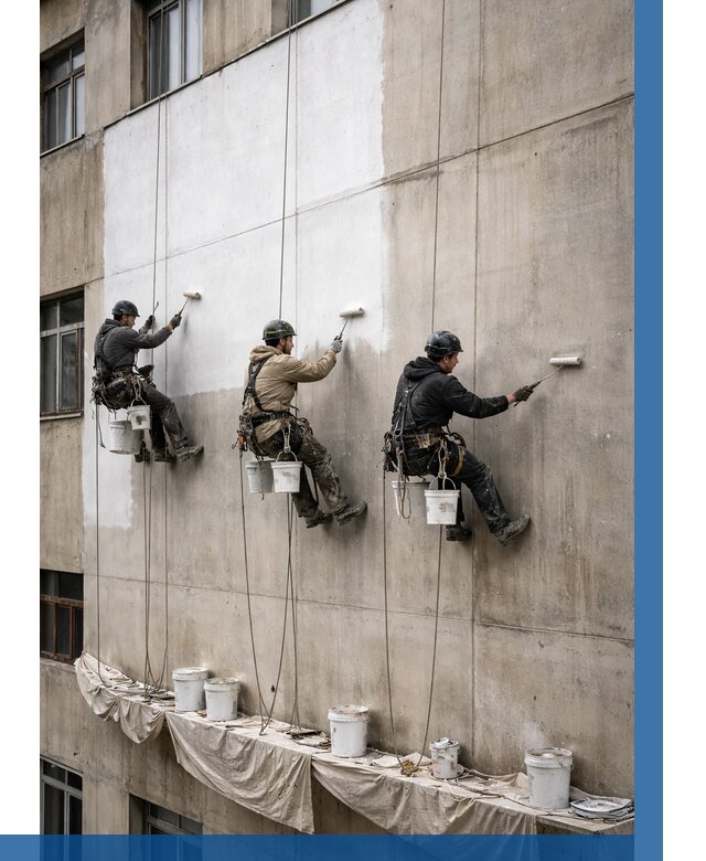 Покраска бетонного фасада в Ялте от 358 р за м2 | ВЫСОТНИК-Ялт