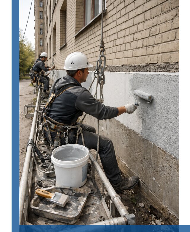 Окраска цоколя здания в Ялте профессионально и надежно