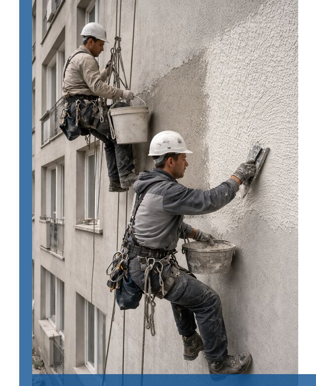 Нанесение декоративной штукатурки короед на фасад в Ялте