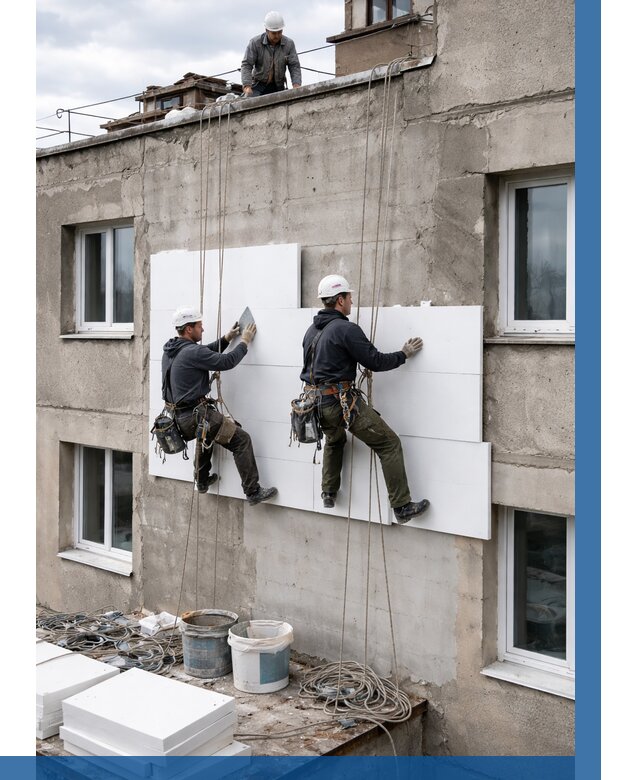 Утепление фасада пенополистиролом в Ялте от 1839 р. | ВЫСОТНИК-Ялт