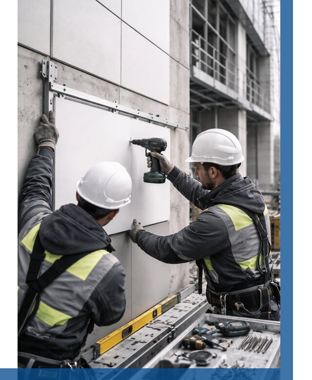 Монтаж композитных панелей фасада в Ялте от 2554 р. | ВЫСОТНИК-Ялт