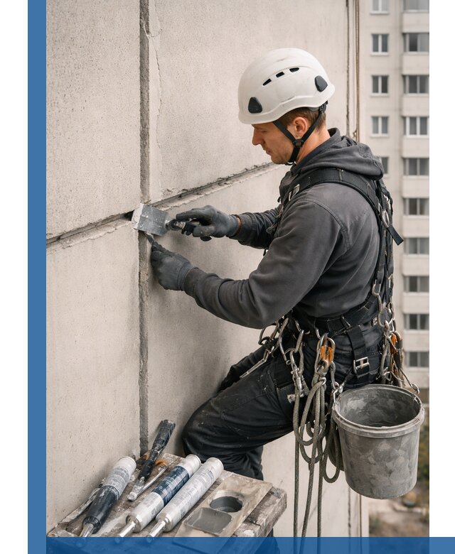 Ремонт межпанельных швов в Ялте герметизация и восстановление
