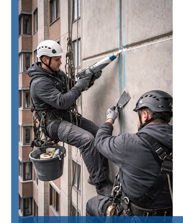 Вторичная герметизация швов фасада и кровли в Ялте