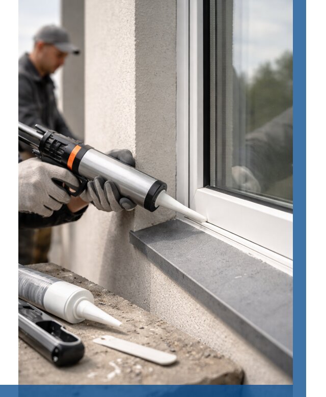 Герметизация монтажных швов окон в Ялте от 664 р. | ВЫСОТНИК-Ялт