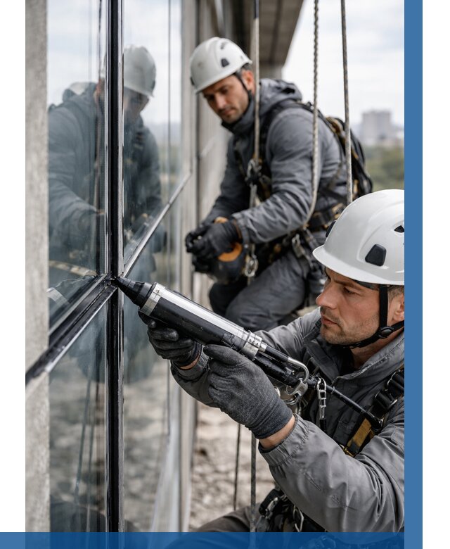 Герметизация витражных швов в Ялте от 664 р. | ВЫСОТНИК-Ялт