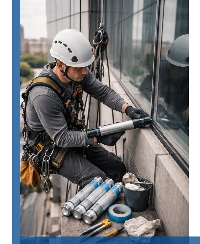 Герметизация стыков витража в Ялте для герметичных фасадов