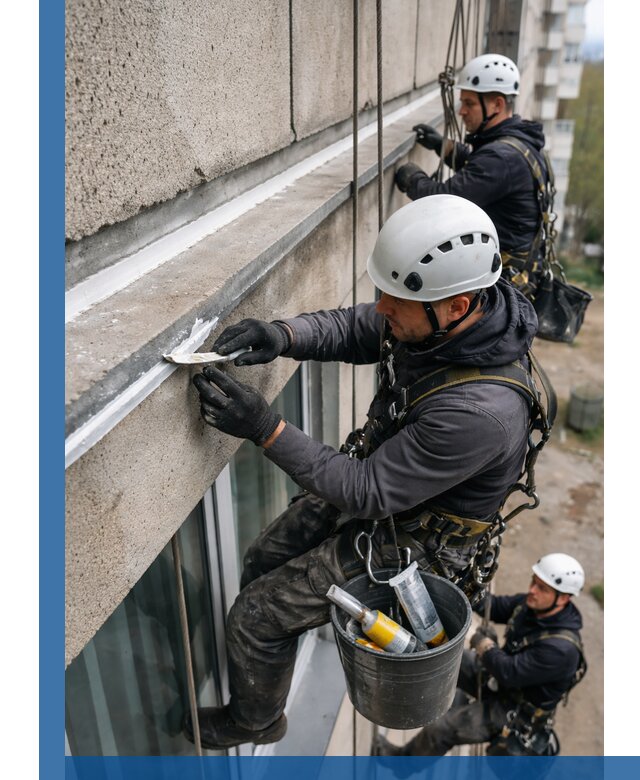 Герметизация примыкания балкона в Ялте под ключ с гарантией