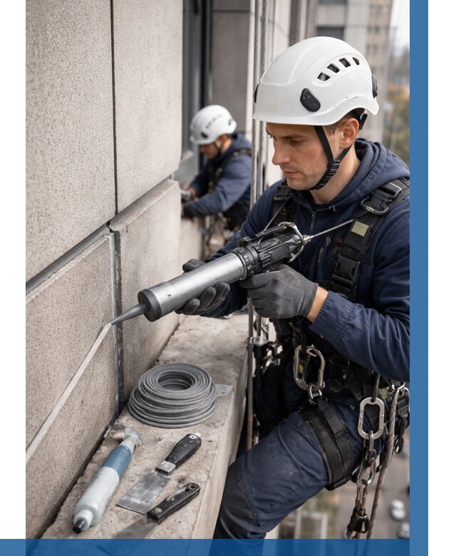 Герметизация деформационных швов фасада в Ялте от 715 | ВЫСОТНИК-Ялт