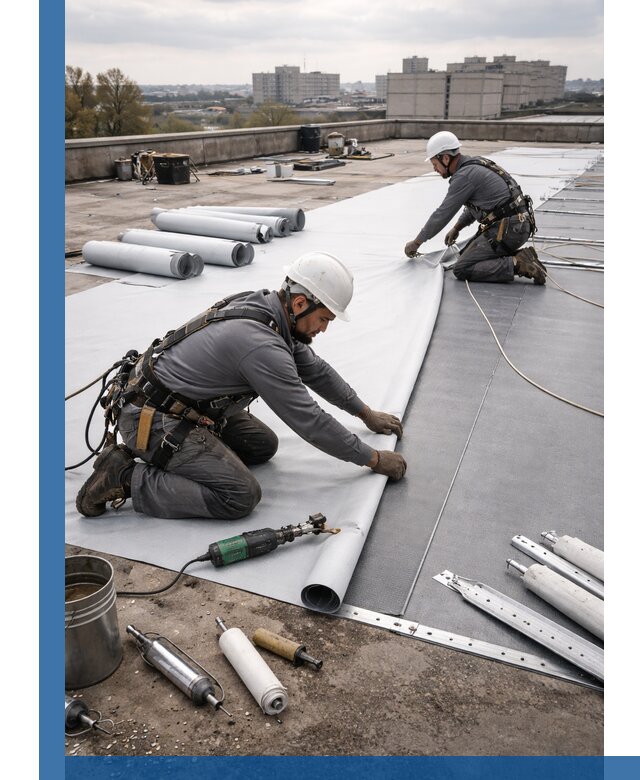 Монтаж мембранной кровли в Ялте для промышленных зданий