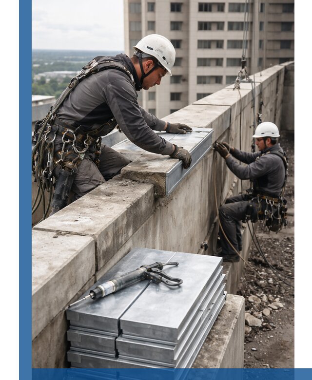 Замена парапетных крышек и установка новых в Ялте