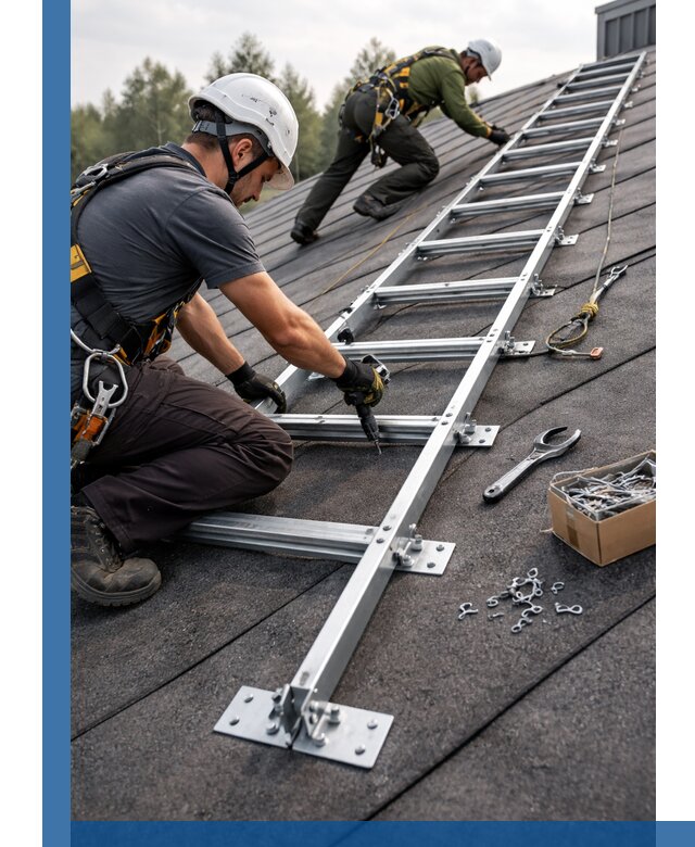 Профессиональный монтаж кровельной лестницы в Ялте под ключ