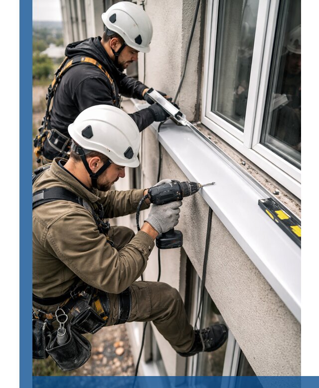 Профессиональный монтаж оконных отливов и отведения воды в Ялте