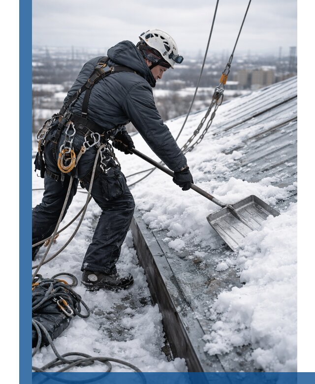 Профессиональная очистка кровли от снега и наледи в Ялте