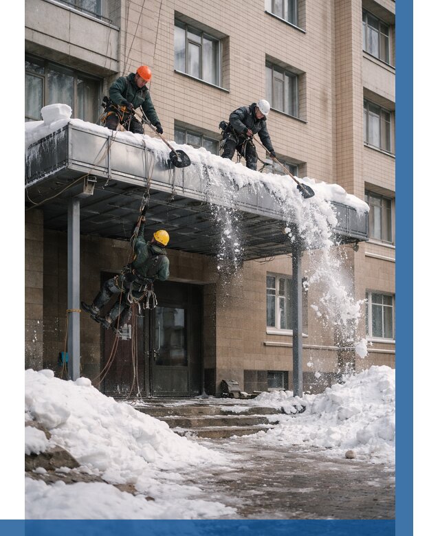 Очистка козырьков от снега в Ялте от 3576 р. | ВЫСОТНИК-Ялт