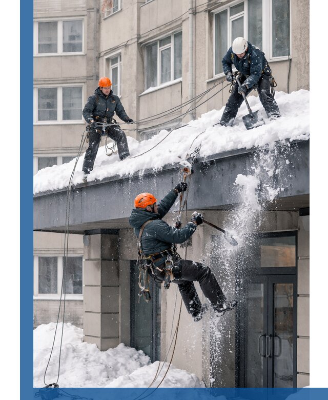 Безопасная очистка навесов от снега в Ялте круглогодично