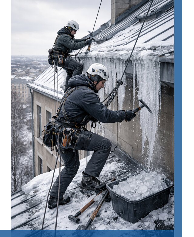 Удаление наледи с кровли в Ялте от 5619 р. | ВЫСОТНИК-Ялт