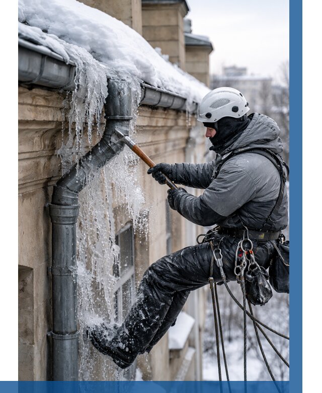 Очистка водостоков от льда в Ялте от 3576 р. | ВЫСОТНИК-Ялт