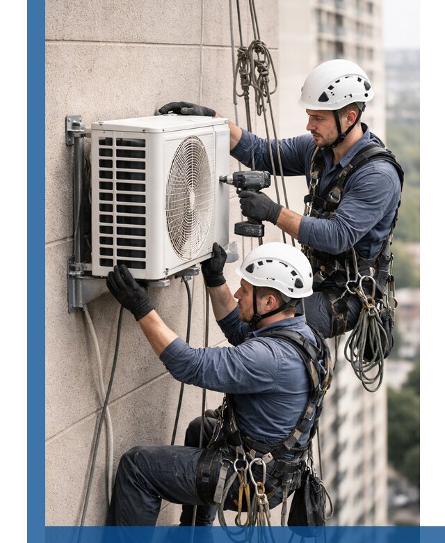 Монтаж внешнего блока кондиционера в Ялте установка и крепление