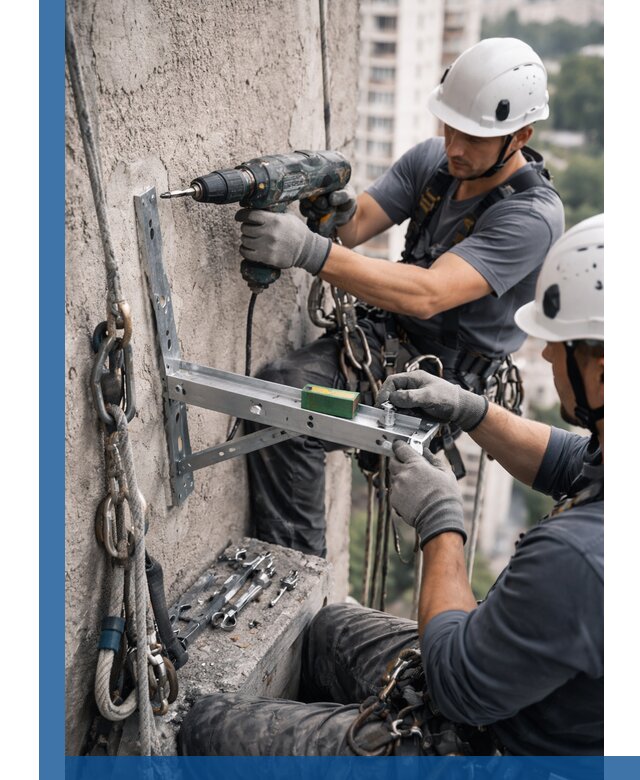 Установка кронштейнов кондиционера и крепежа в Ялте