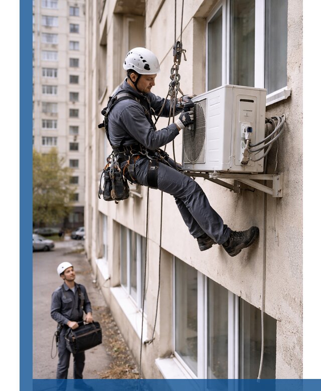 Демонтаж внешнего блока кондиционера в Ялте профессионально