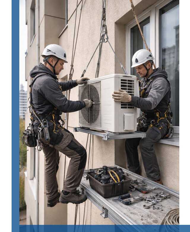 Перенос внешнего блока кондиционера в Ялте с монтажом и крепежом