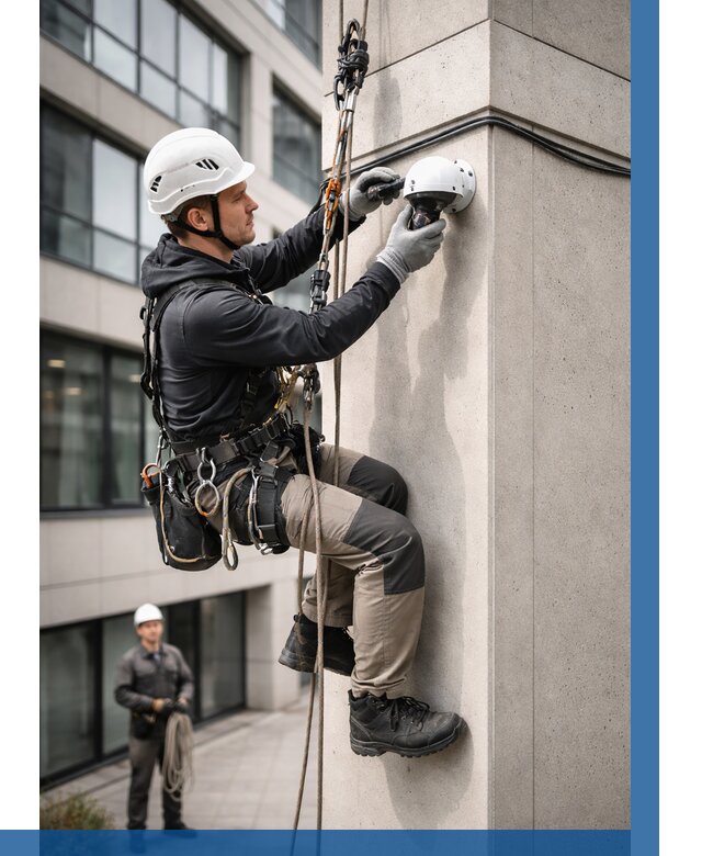 Монтаж камер видеонаблюдения на фасаде в Ялте от 8684 р.-ВЫСОТНИК-Ялт