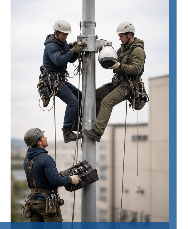 Установка видеокамер на мачте в Ялте от 8684 р. | ВЫСОТНИК-Ялт