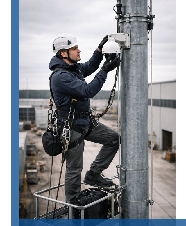 Профессиональная установка видеокамер на мачте в Ялте