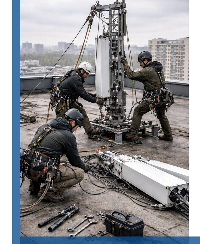 Демонтаж антенн на крыше зданий в Ялте с гарантией