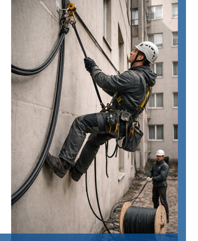 Протяжка кабеля питания на высоте в Ялте от 460 р. | ВЫСОТНИК-Ялт