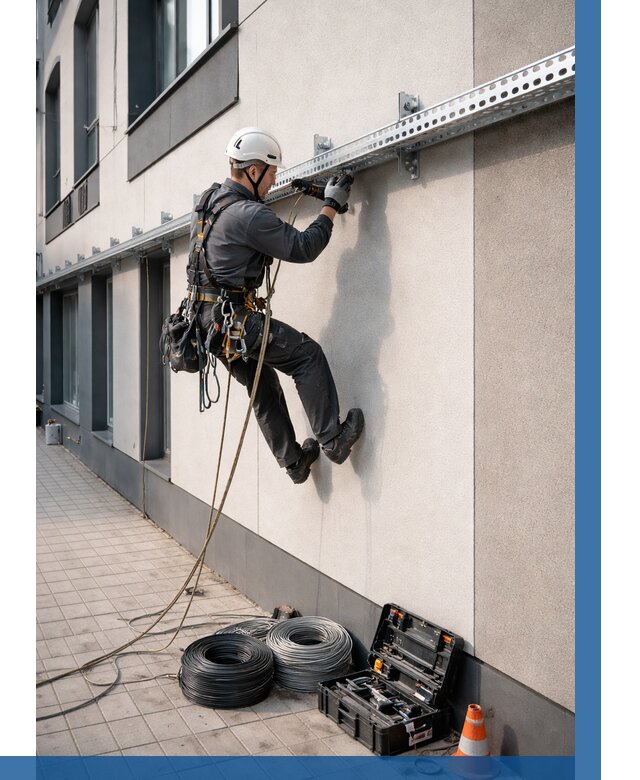 Монтаж кабельных лотков на фасаде в Ялте от 1226 р. | ВЫСОТНИК-Ялт