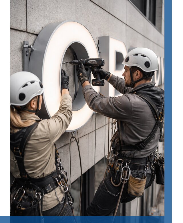 Монтаж световых букв в Ялте от 3065 р. под ключ ВЫСОТНИК-Ялт