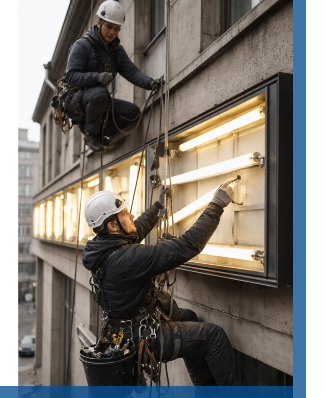 Замена ламп в вывеске в Ялте под ключ от 3576 р. | ВЫСОТНИК-Ялт